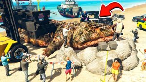 КАК ПОЙМАТЬ ПАПУ МЕГАЛОДОНА в ГТА 5 МОДЫ! МЕГ МОНСТР ГЛУБИНЫ ОБЗОР МОДА В GTA 5! ВИДЕО MODS