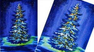 Нарисуем новогоднюю елку. Рисуем Новый год. Правополушарное рисование.