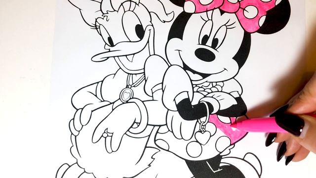 Minnie, Daisy, Minnie and Daisy Duck coloring pages for kids 0001 смотреть онлайн