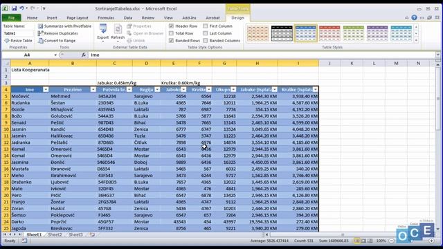 Sortiranje i Filtriranje podataka iz Tabele (Excel 2010) смотреть онлайн