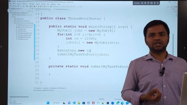 43 core java | multithreading part-18 | Executers API or Thread Pool | complete course for job смотреть онлайн