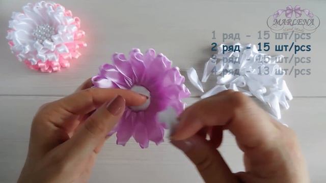 ? Цветы канзаши из узкой ленты. МК/DIY ? смотреть онлайн