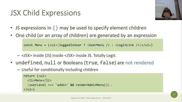 AW1-2022-L14: React: Componenti, props e JSX смотреть онлайн