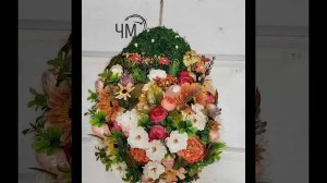 Пасхальное яйцо из мха и цветов