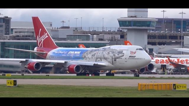Star Wars Galaxy's Edge: New Virgin Atlantic B747 Livery at Manchester Airport смотреть онлайн