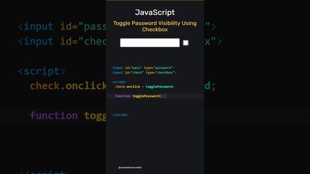 JavaScript: Toggle Password Visibility Using Checkbox смотреть онлайн