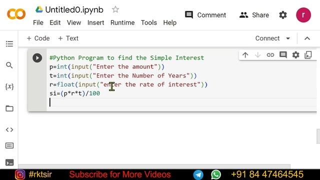 Python - Simple Interest Program #viral #python | rktsir смотреть онлайн