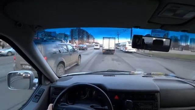 VW Bus T4 Multivan, Petrol(85kw), Drive, POV Video. За рулём по Санкт-Петербургу.