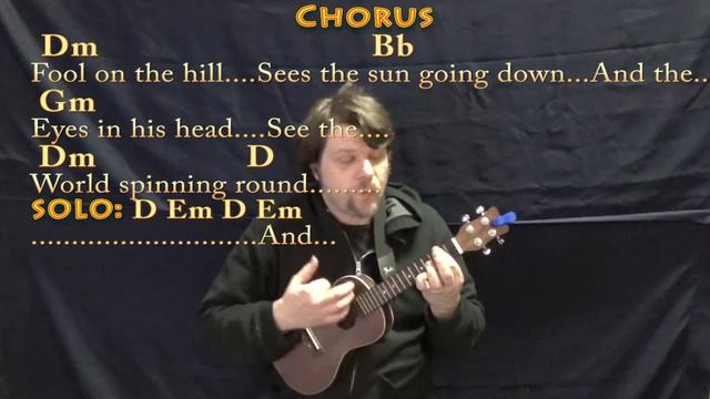 The Fool On The Hill (The Beatles) Ukulele Cover Lesson with Chords/Lyrics смотреть онлайн