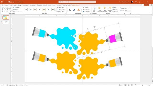 86.PowerPoint Tutorial 4 Step PAINT SPLASH Infographic Presentation | Graphic Design смотреть онлайн