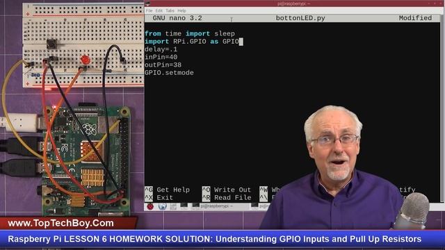 Raspberry Pi LESSON 6 HOMEWORK SOLUTION: Understanding GPIO Inputs and Pull Up Resistors смотреть онлайн