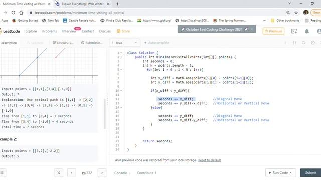 LeetCode 1266 Minimum Time Visiting All Points - Java Solution Explained With Examples смотреть онлайн