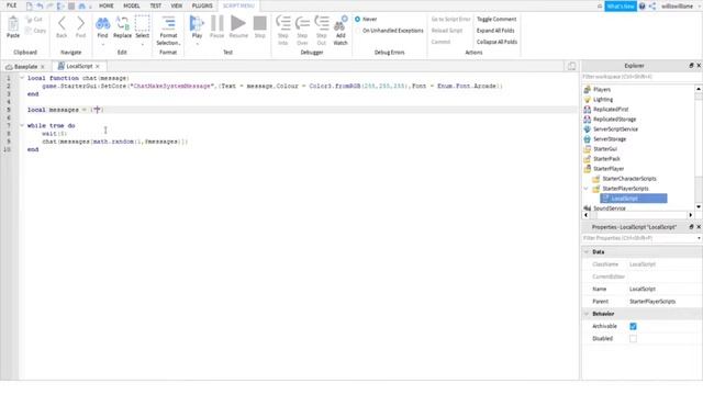 ROBLOX Studio | How to make random server chat messages смотреть онлайн