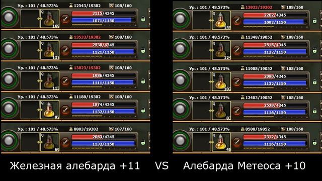 Алебарда Метеоса +10 VS Железная алебарда +11 смотреть онлайн