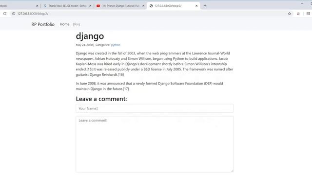 Real python django personal portfoilo blogsite смотреть онлайн