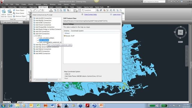Civil 3D_Import SHP (Shapefiles) Using The FDO Connector Tools