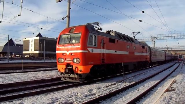 Отправление ЭП2К-097 с поездом №380У/379У Новый-Уренгой — Оренбург смотреть онлайн