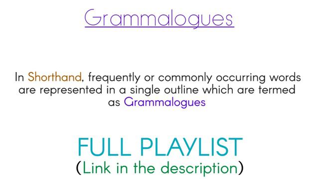 What are Grammalogues in Shorthand ? (YOU MUST MEMORIZE THEM !!) смотреть онлайн