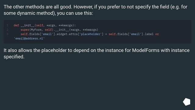 How do I add a placeholder on a CharField in Django? смотреть онлайн