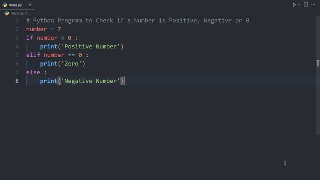 Python Program to Check if a Number is Positive, Negative or 0 | Python Examples смотреть онлайн