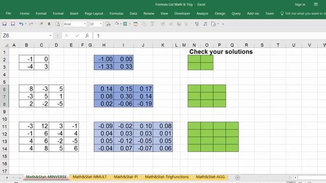 Returns the inverse matrix, MINVERSE Function смотреть онлайн