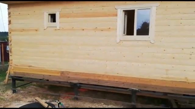 Баня из бруса 4х8 с террасой - Строительство бани под ключ от СК Доминика смотреть онлайн