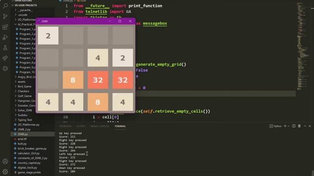 I made the 2048 game in python. Here's the demo... смотреть онлайн