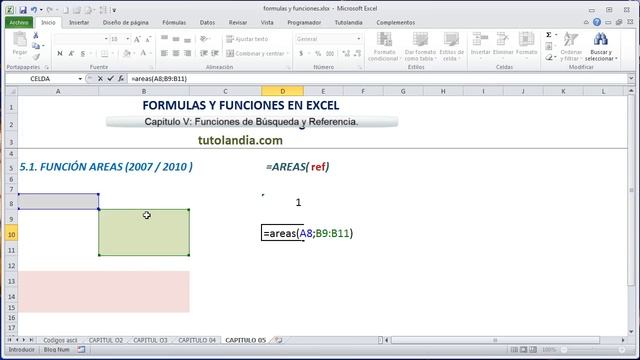 5.1 Función areas: Fórmulas y Funciones en Excel смотреть онлайн