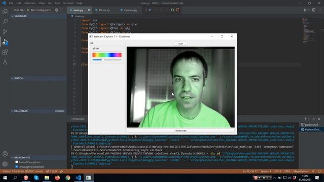 Color filter to webcam | Python | OpenCV | PyQT | смотреть онлайн