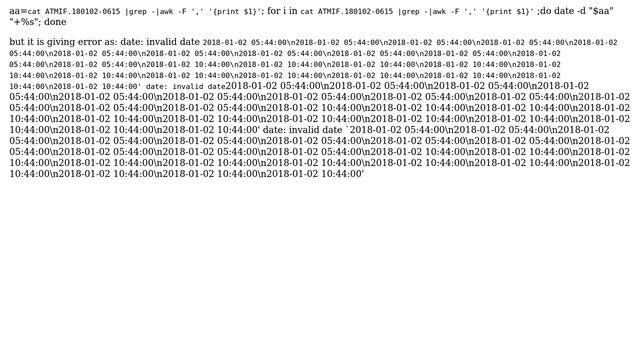 Convert date to epoch format within a file for multiple entries using shell script смотреть онлайн