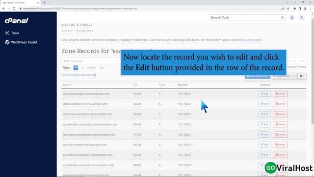 How to edit or delete a Record in cPanel using the DNS Zone Editor with GoViralHost смотреть онлайн