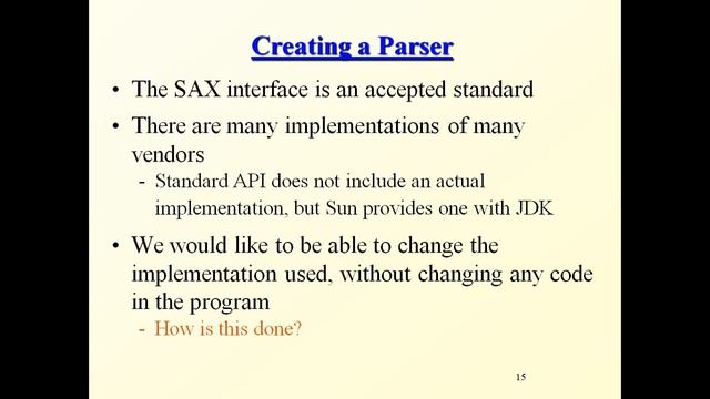 SAX -Simple API for XML смотреть онлайн