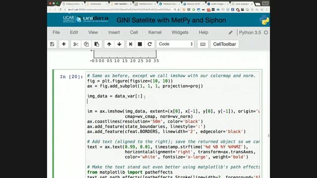 Unidata Python Workshop - Thursday June 23 part 3 - GINI Satellite data, surface data w/Siphon/M смотреть онлайн