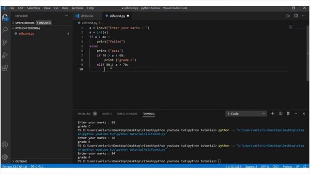 Python3 - If Elif Else Nested Conditional Statement In Python | |Absolute Beginner #19 смотреть онлайн