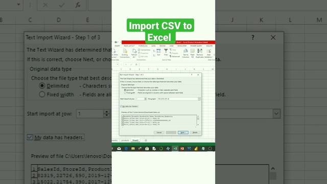 How to Import CSV file to Excel Worksheet #excel #short #exceltips смотреть онлайн
