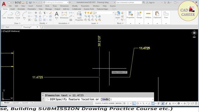 DIM COMMAND IN AutoCAD | MULTIPLE DIMENSION | CAD CAREER смотреть онлайн
