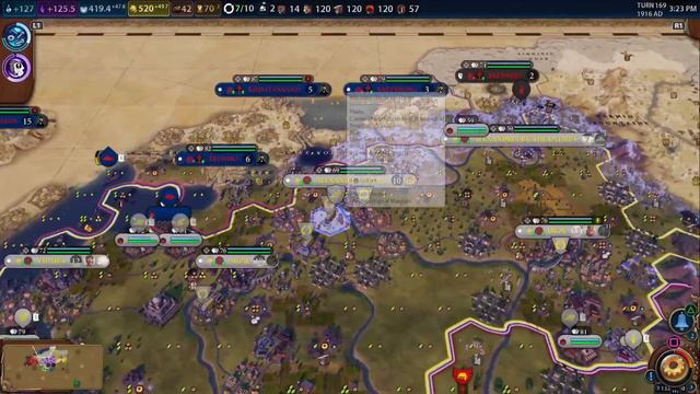 [Part7(End)] Civilization 6 PS5 Multiplayer Hot Seat 3 Human vs 9 AI Huge Earth Map смотреть онлайн