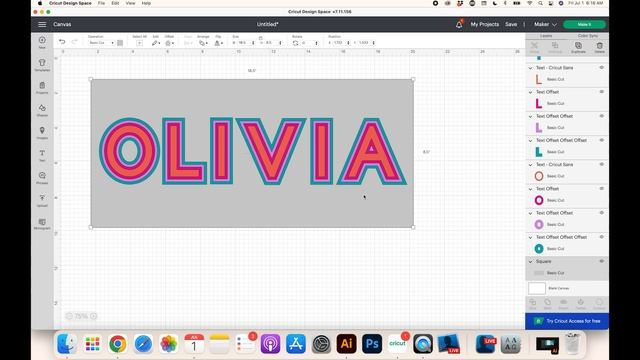How to Use Offset in Cricut Design Space to Make a Personalized Name Sign смотреть онлайн