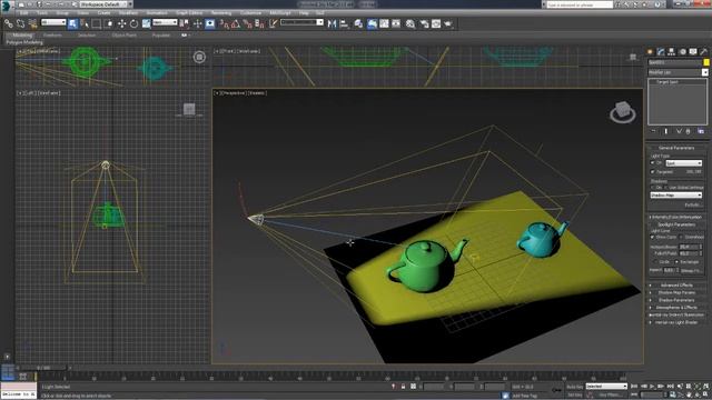 3D Max. Урок №39. Источники освещения  Target Spot, Free Spot, Skylight.