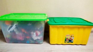 2 ОГРОМНЫХ ЯЩИКА с ИГРУШКАМИ животные Акула Крокодил Слайм Киндер Сюрприз видео детям Динозавры