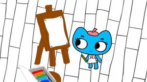 Котики, вперед! Художники (Раскраска)