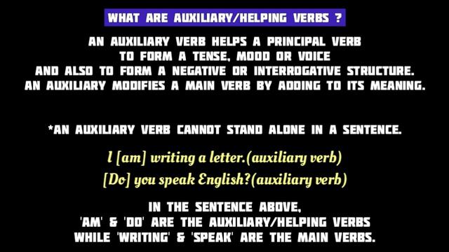 Principal & Auxiliary Verbs in English Grammar || Difference between Main Verb & Helping Verb смотреть онлайн