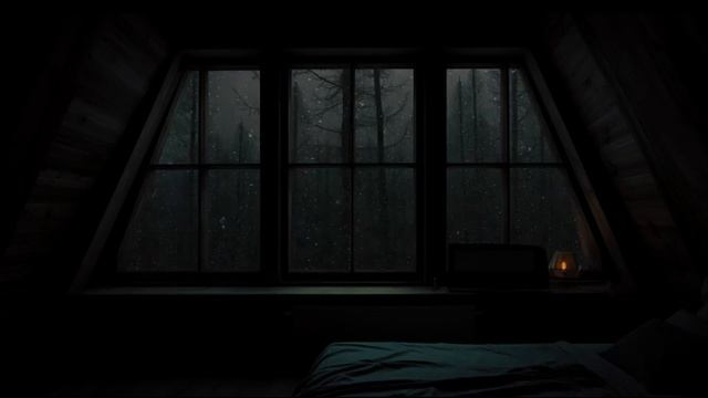 Quiet Inside Attic Bedroom with Rain Sounds on Roof - Quiet Little Nook for Deep Sleep смотреть онлайн