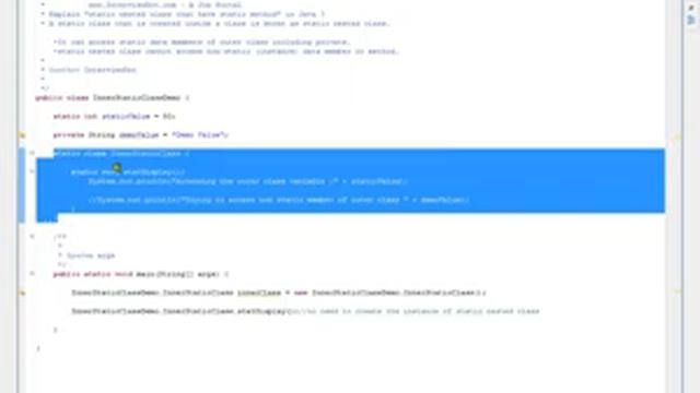 Java Interview Question And Answer Static Nested Class with static method in Java Explain смотреть онлайн