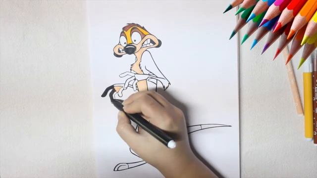 Coloring TIMON Drawing from THE LION KING - Fun Sketch with BOOM TOONS смотреть онлайн