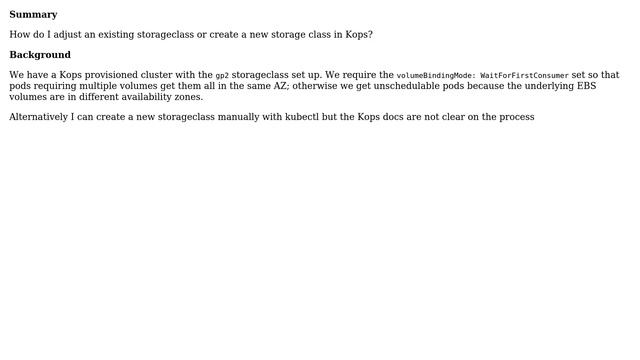 DevOps & SysAdmins: Kops: Adjust existing kubernetes storageclass смотреть онлайн