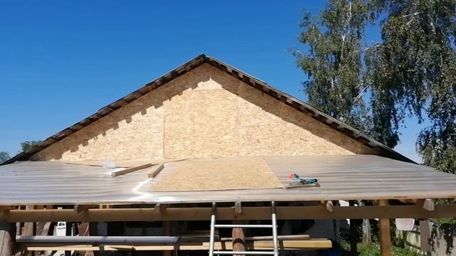 Ремонт старого дома ч.4/фронтон из осп/как приподнять крышу навеса 6х3 смотреть онлайн