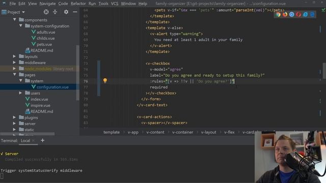Project: Family Organizer - Part 8: Validation in vuetify on the configration pages смотреть онлайн