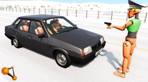ОГОНЬ НА ПОРАЖЕНИЕ! СОТРУДНИКАМ ДПС ВЫДАЛИ ПИСТОЛЕТ _ BeamNG.drive (720p)