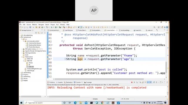 java web development part 4 Send values from browser to servlet and retrive value and print смотреть онлайн